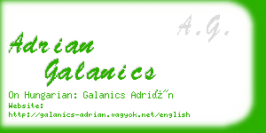 adrian galanics business card